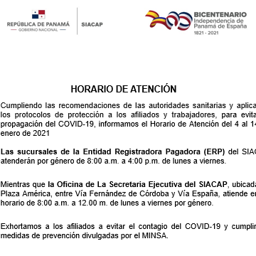 Horario enero 2020